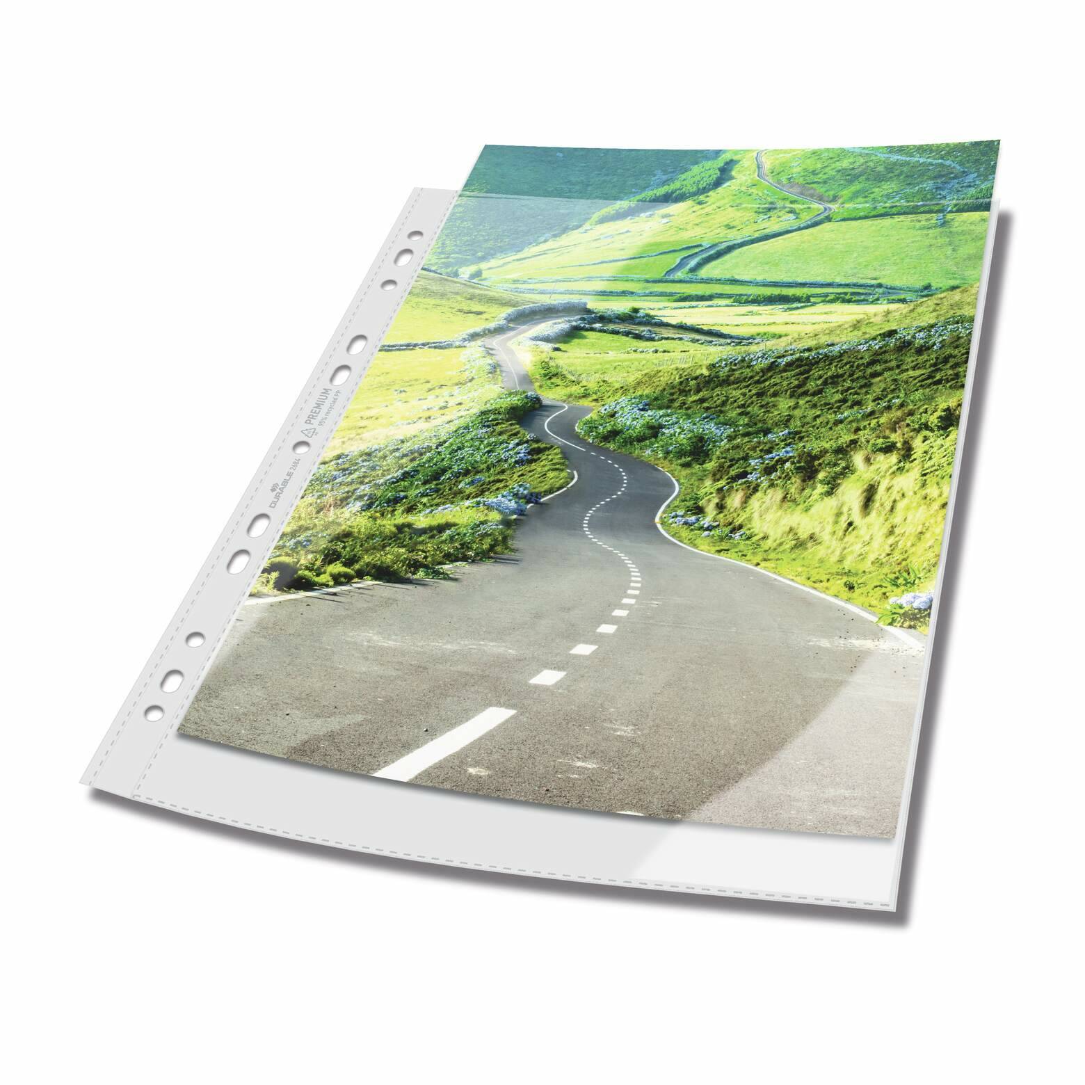 DURABLE Prospekthüllen A4 PREMIUM rPP 100 Stück transpare Multimedia-Technik