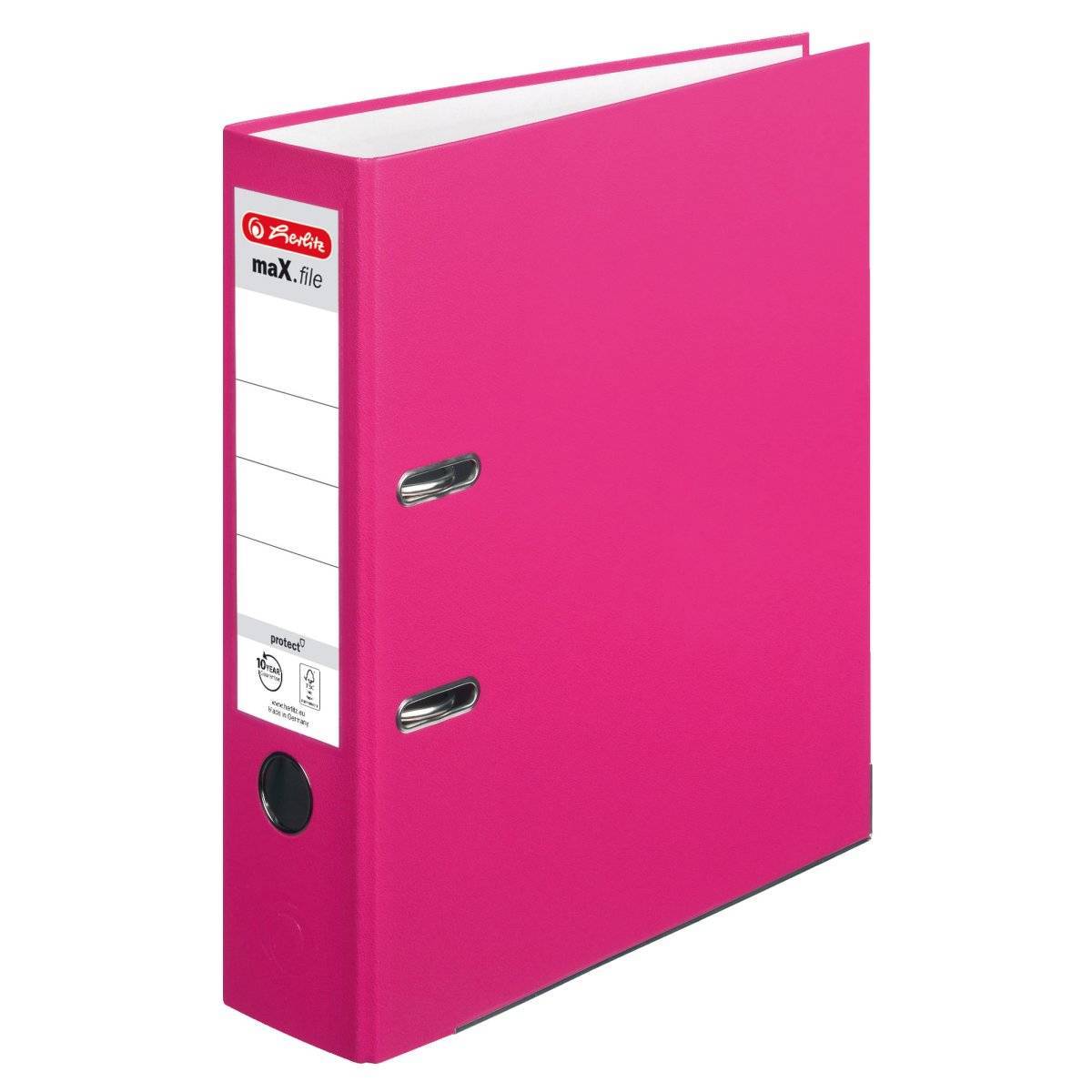 Herlitz Ordner maX.file protect A4 8cm pink Einstecksch. Multimedia-Technik