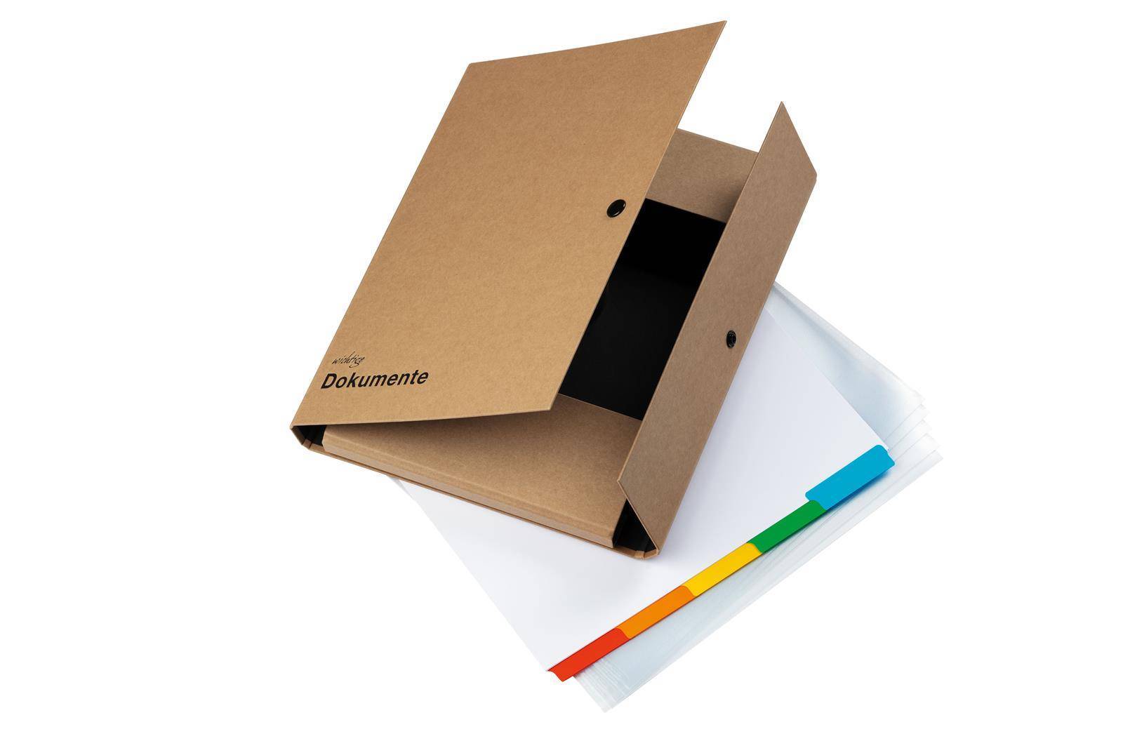 PAGNA Dokumentenmappe 2-Ring-Mechanik Kraftpapier Natur Multimedia-Technik