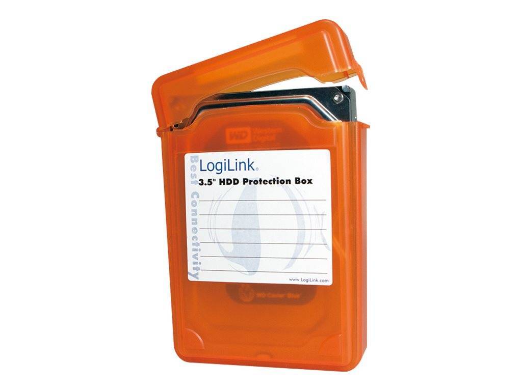 Logilink Festplatten Schutz-Box für 3,5 HDD´s, orange Multimedia-Technik Festplattenzubehör