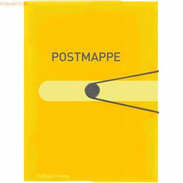 Herlitz Gummizugmappe A4 PP Postmappe transparent gelb Multimedia-Technik