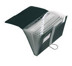 Herlitz Fächermappe A4 PP schwarz 12 Fächer m.Gummizug Multimedia-Technik