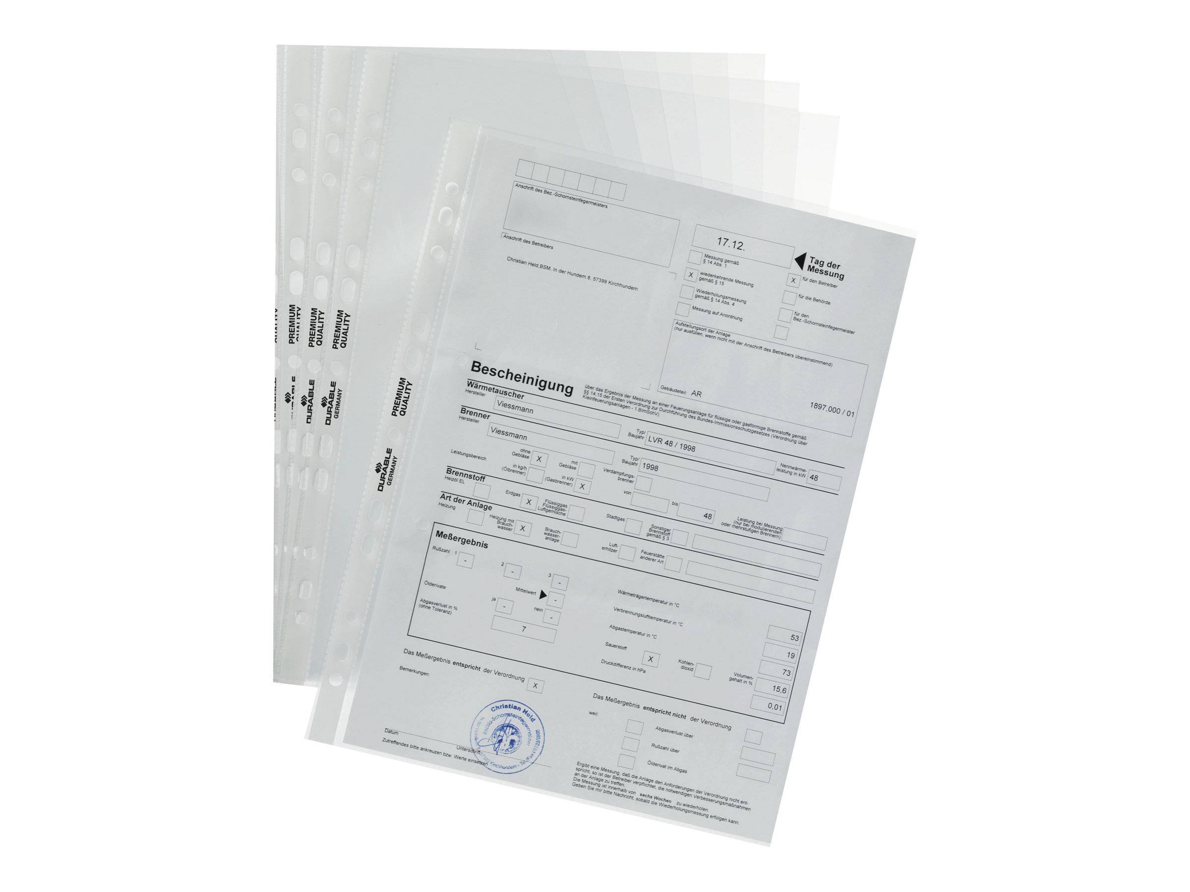 DURABLE Prospekthüllen A4 Premium 0,08mm 50er Btl glasklar Multimedia-Technik