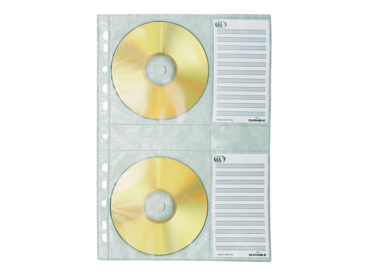 DURABLE 4erCD/DVD-Hülle A4 mit Schutzvlies 5er Btl. transp Multimedia-Technik
