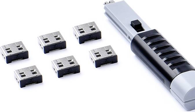SmartKeeper Basic USB-A Port Blocker schwarz 6 Stk.+Key Multimedia-Technik Sicherungssysteme