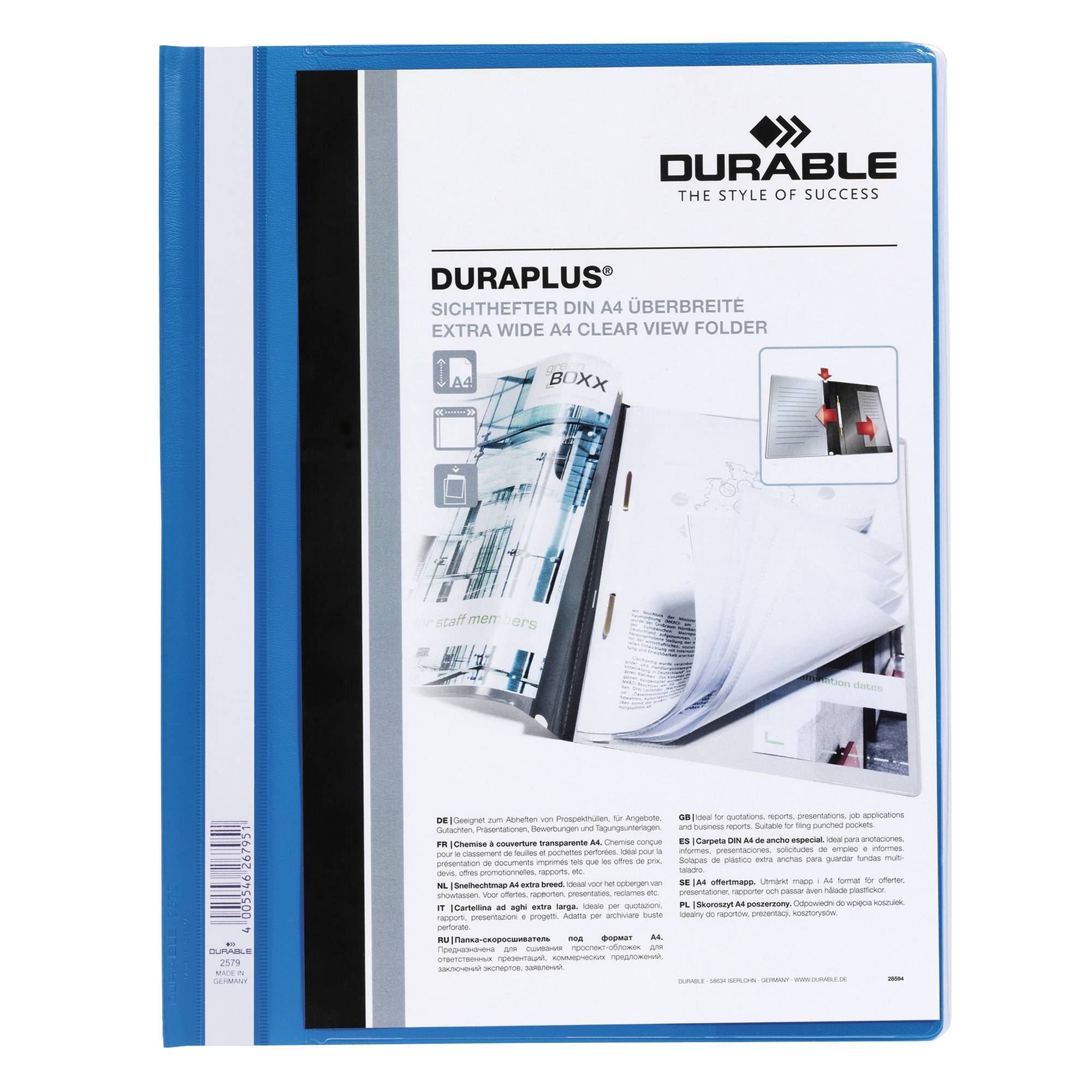 DURABLE Angebotshefter Duraplus Sichttasche blau Multimedia-Technik Ordnen,Archivieren,Verstauen