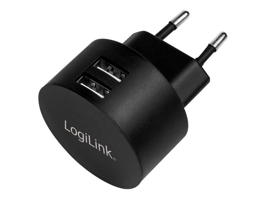 Logilink USB Steckdosenadapter 2port,10.5W,Fast Charging,sch Multimedia-Technik Ladegerät