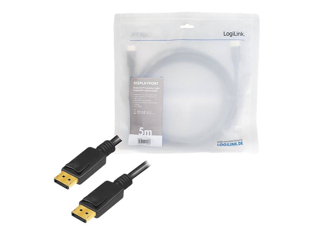 Logilink DisplayPort-Kabel, DP/M zu DP/M, 8K/60 Hz, schw. 5m Multimedia-Technik Displayport-Kabel