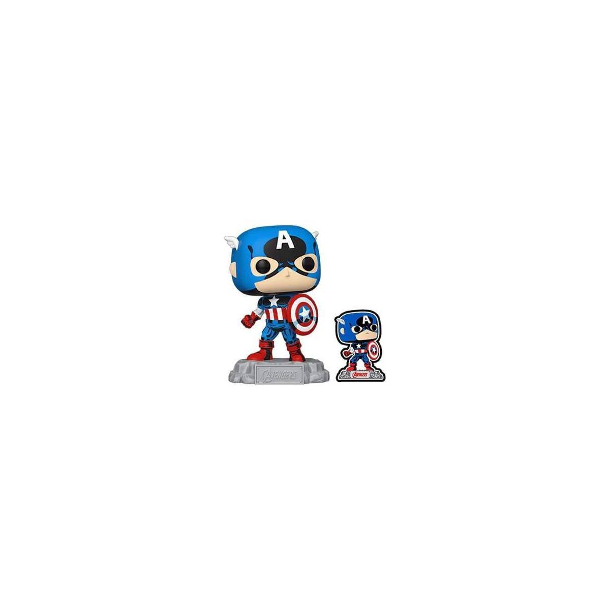 FK70128 - Avengers: Beyond Earths Mightiest POP! Vinyl Figur Captain America with Pin 9 cm