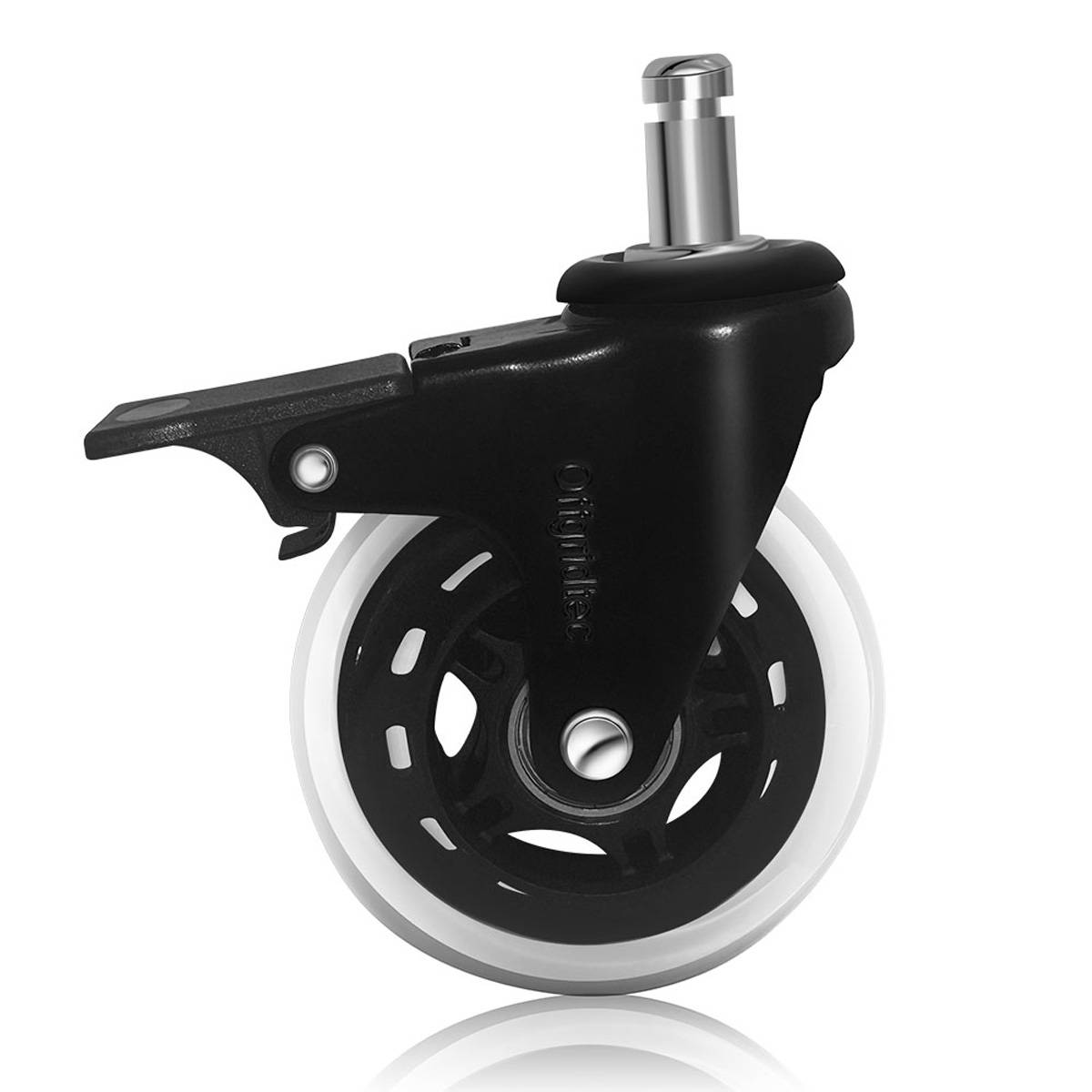 5 Stk. Gummi Bürostuhlrollen mit Bremse transparent 11x22mm Ersatzräder Rollen für Bürostühle Leise, Schutz vor Kratzern