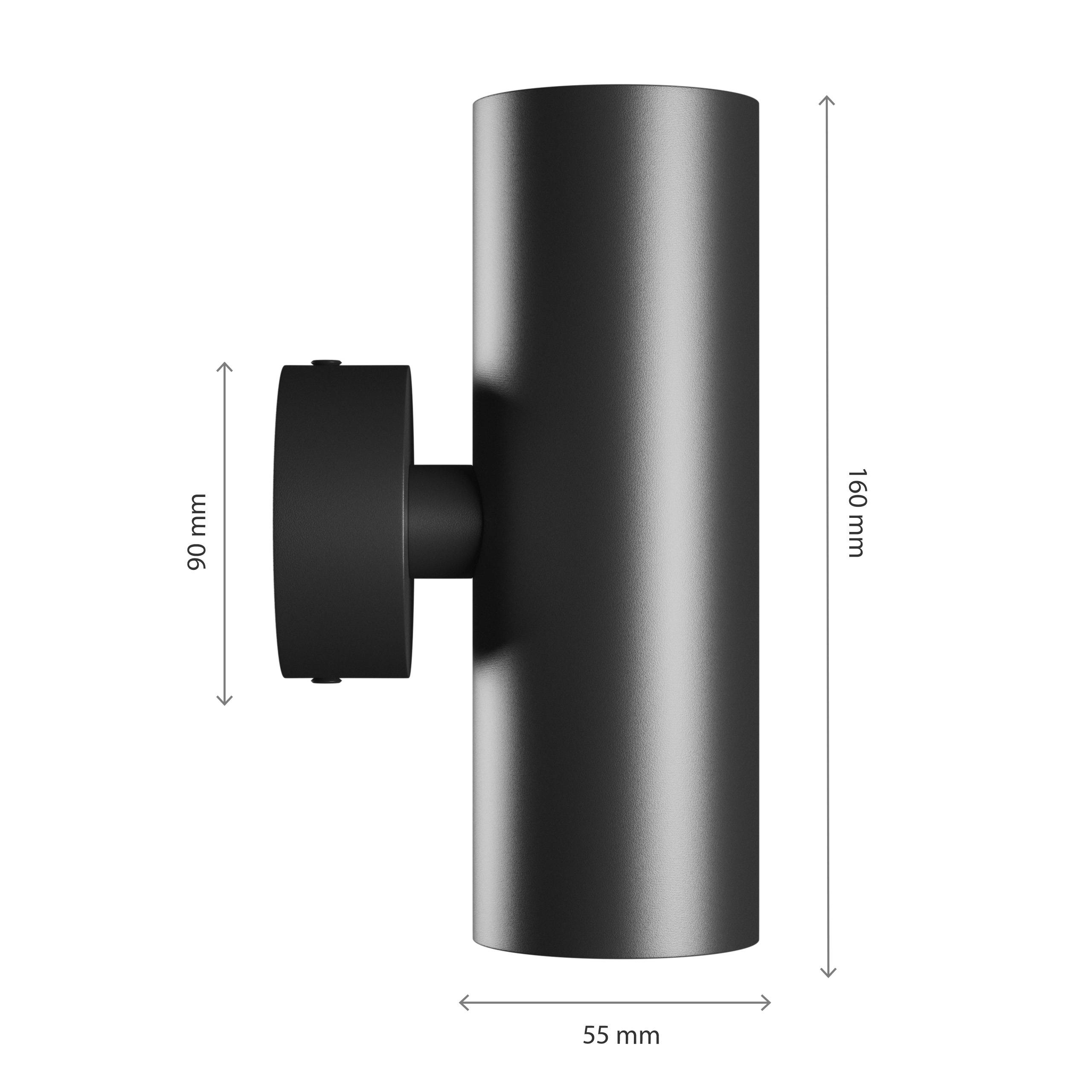 Spectrum LED Wandleuchte SQUALLA VARIOSA TUBO 2X GU10 Innenleuchte schwarz Up&Down max. 10W