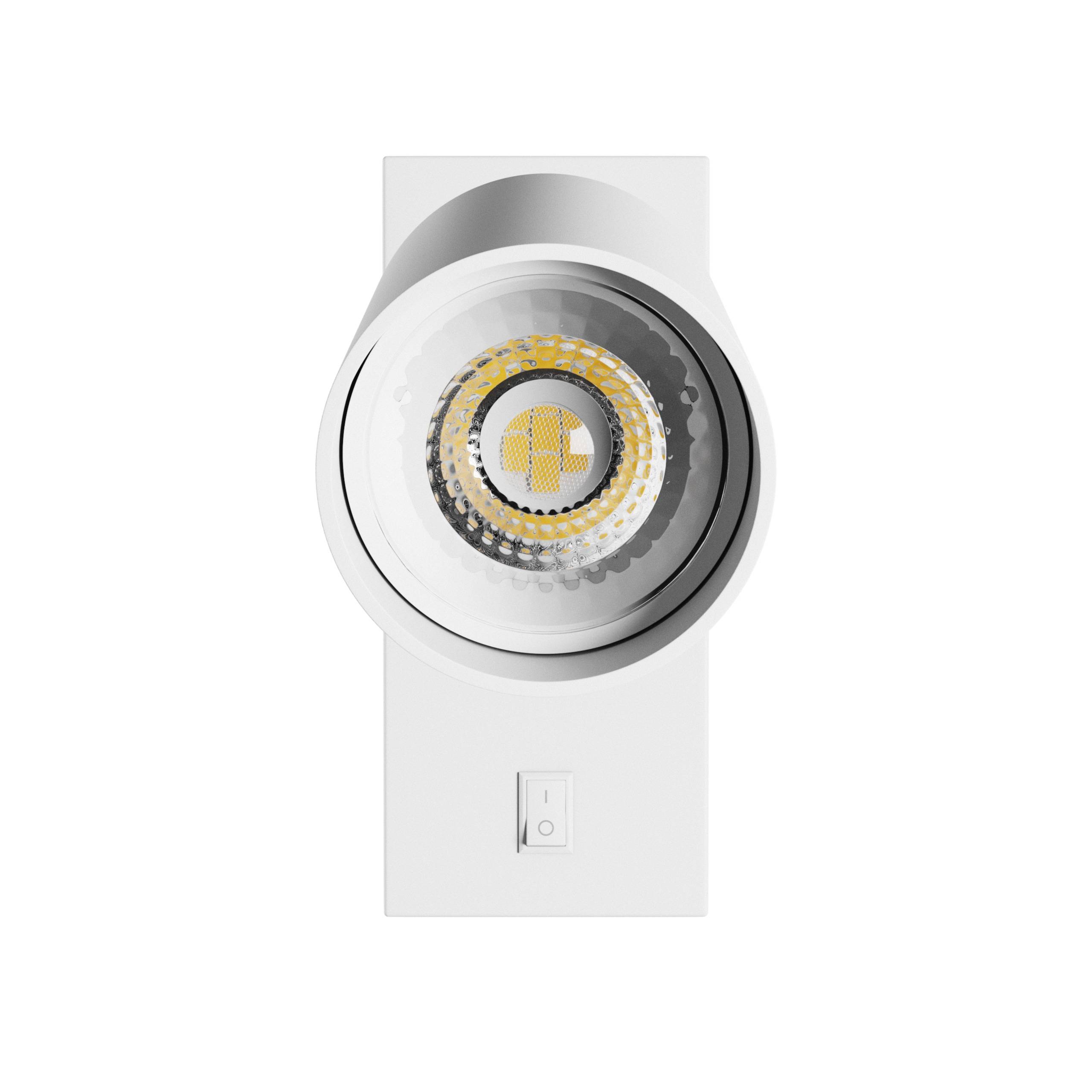 Spectrum LED Wandleuchte SQUALLA VARIOSA FLEXI SWITCH GU10 mit Schalter IP20 weiß max. 10W