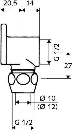 Schell Wandscheibe verchromt, 1/2" x 12 mm