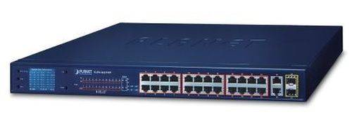 Planet Fast Ethernet Switch FGSW-2622VHP, Web managebar, 24 Port, PoE+, 19"