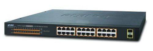 Planet Gigabit Switch GSW-2620HP, 24 Port mit 2x SFP Slots, PoE+, 19 Zoll