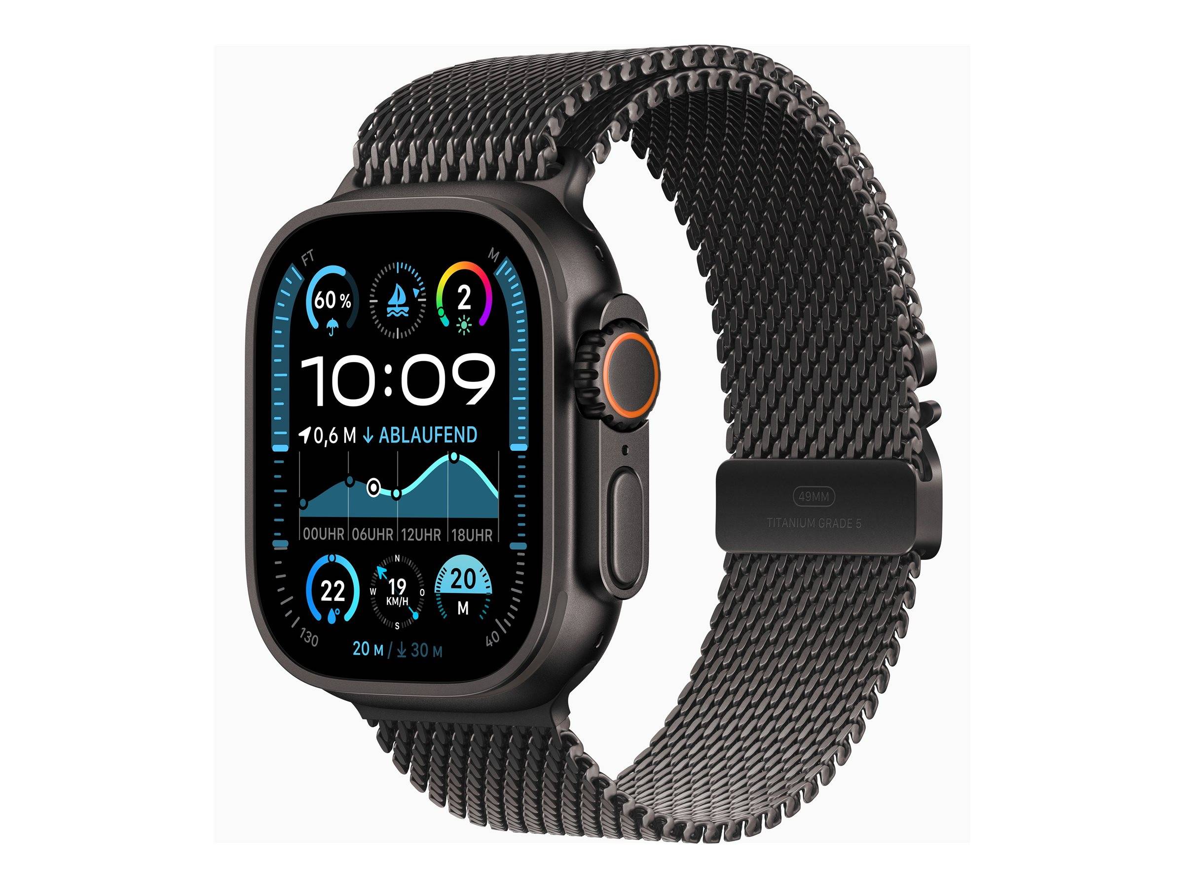 Apple Watch Ultra 2 Titanium Cellular 49mm schwarz (Milanaise Titan schwarz) M