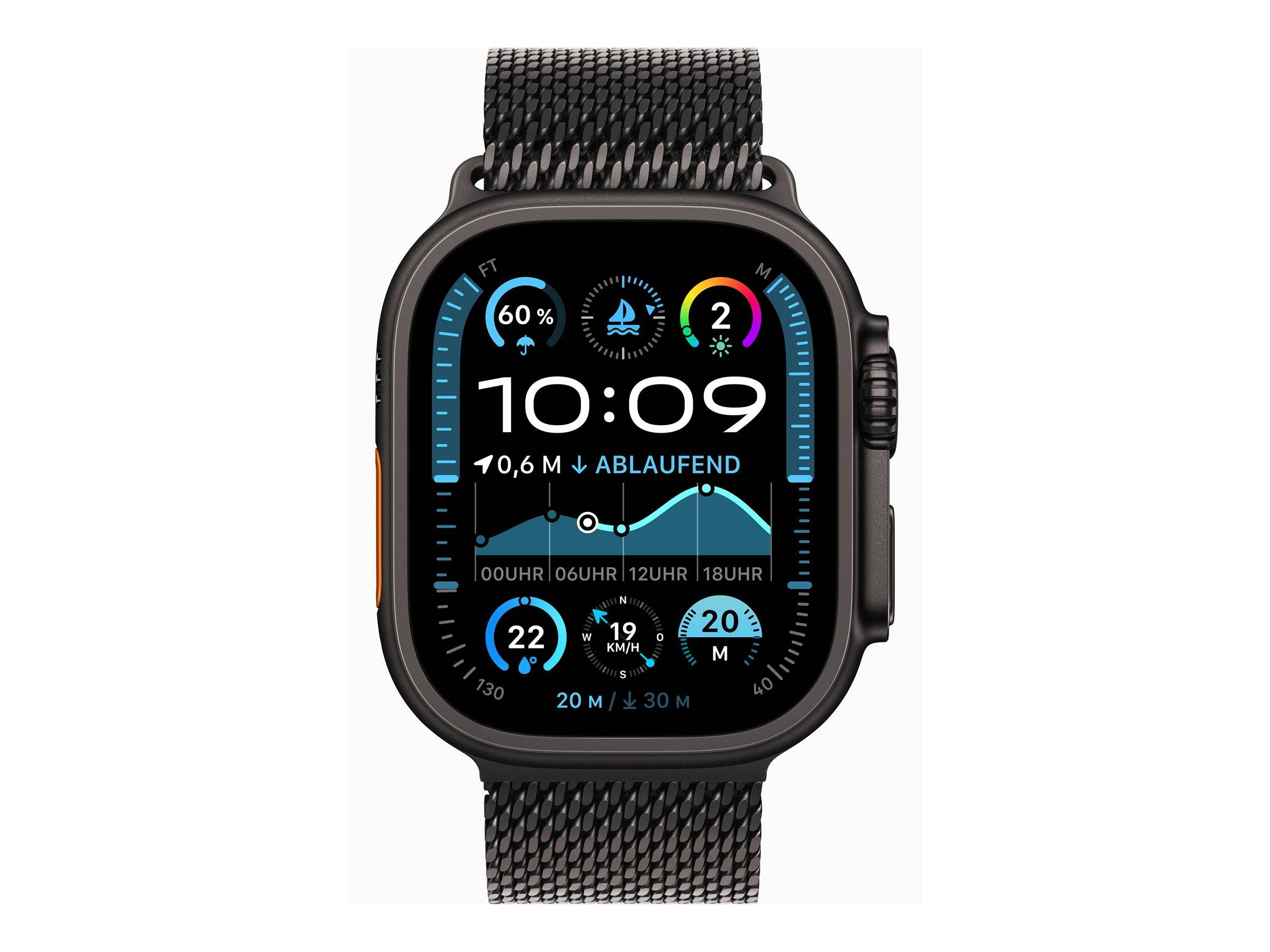 Apple Watch Ultra 2 Titanium Cellular 49mm schwarz (Milanaise Titan schwarz) M