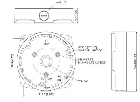 Dahua - PFA132-E - Zubehör - Anschlussdose, Material: Aluminum, Anschlussdose für Fisheye, Maße (Ø x H): 156 mm x 39,8