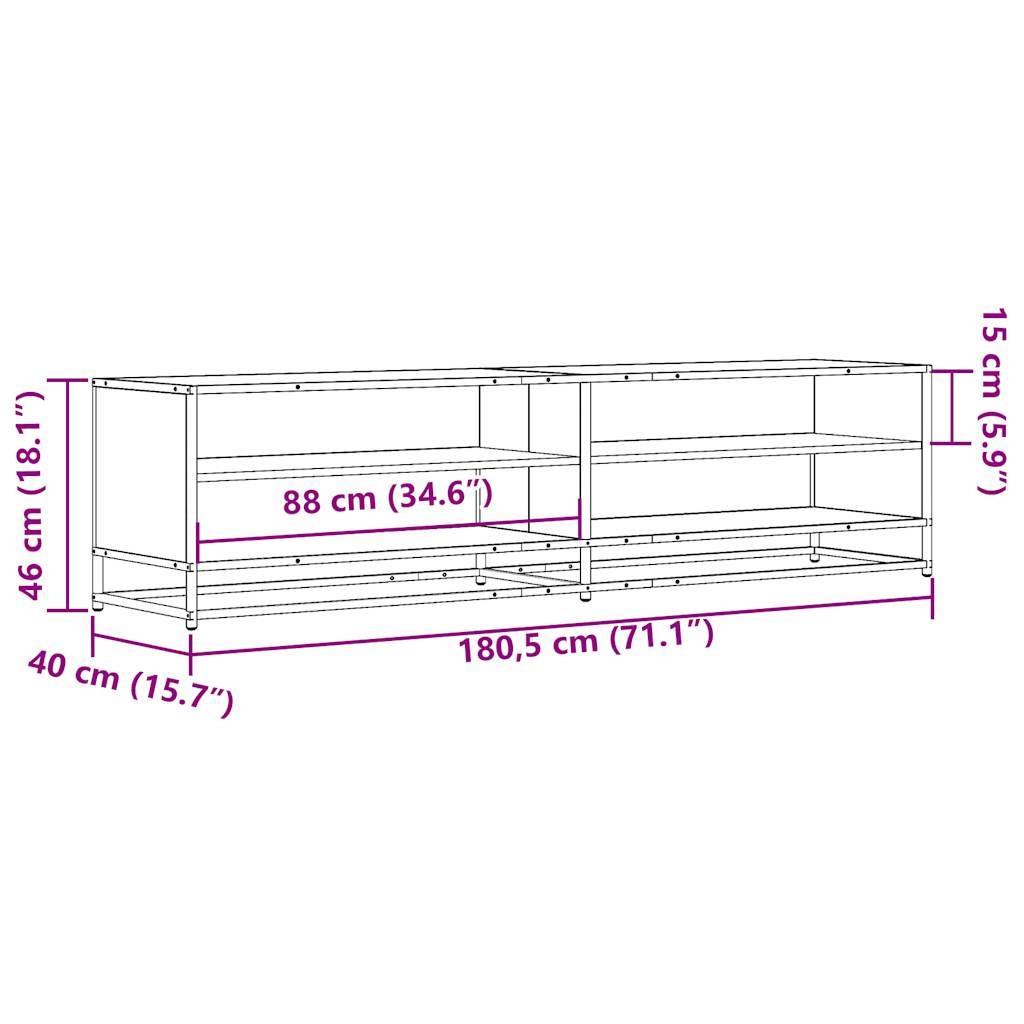 vidaXL TV-Schrank Grau Sonoma 180,5x40x46 cm Holzwerkstoff