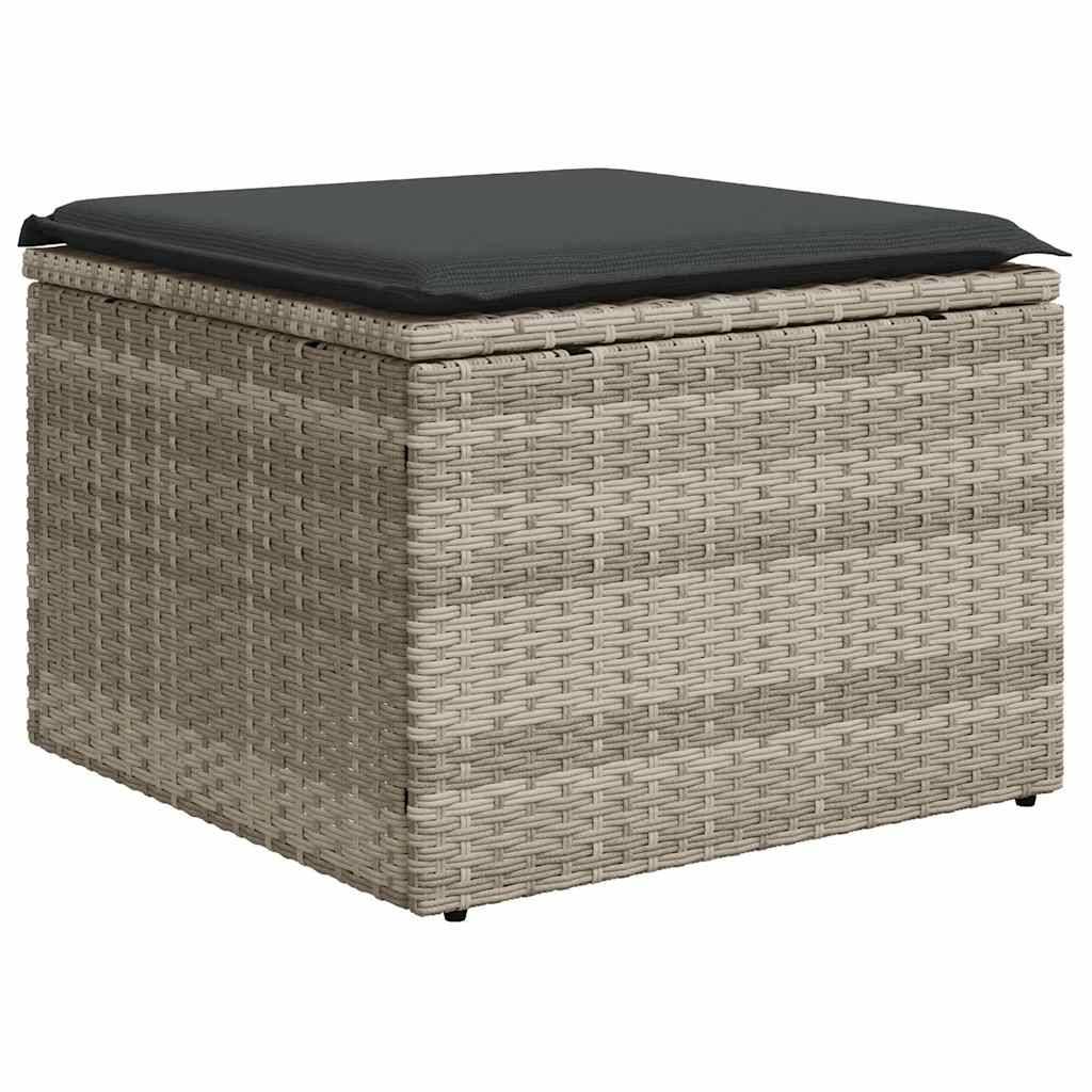 vidaXL 2-tlg. Garten-Sofagarnitur mit Kissen Hellgrau Poly Rattan