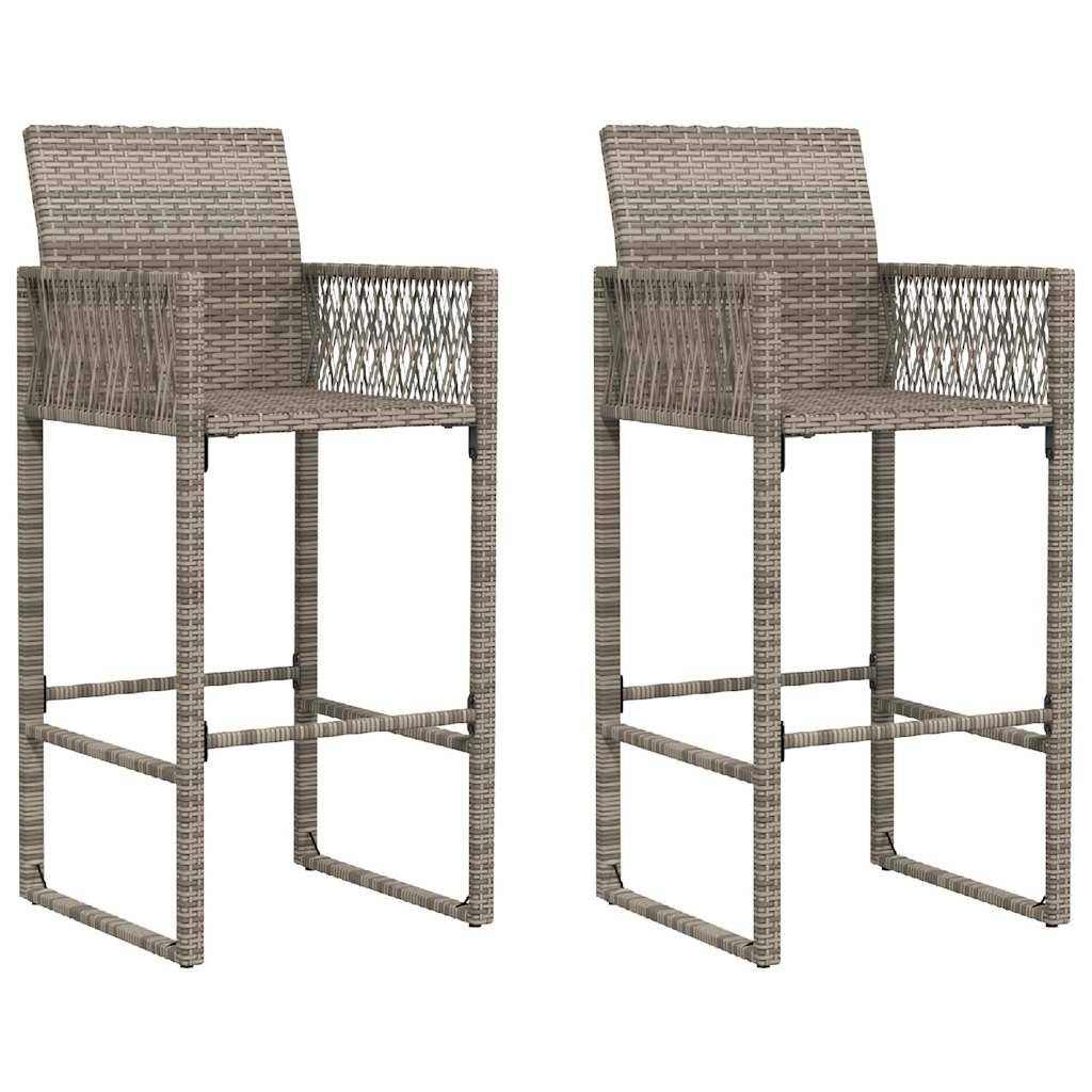 vidaXL 3-tlg. Gartenbar-Set ohne Kissen Grau Poly Rattan Akazie