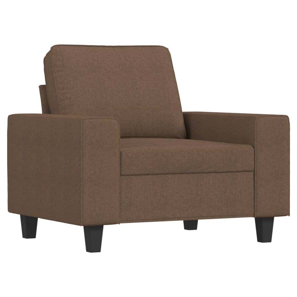 vidaXL Sessel mit Hocker Braun 60 cm Stoff