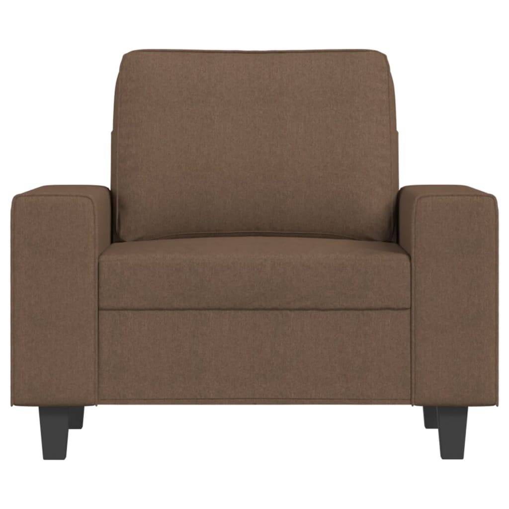 vidaXL Sessel mit Hocker Braun 60 cm Stoff