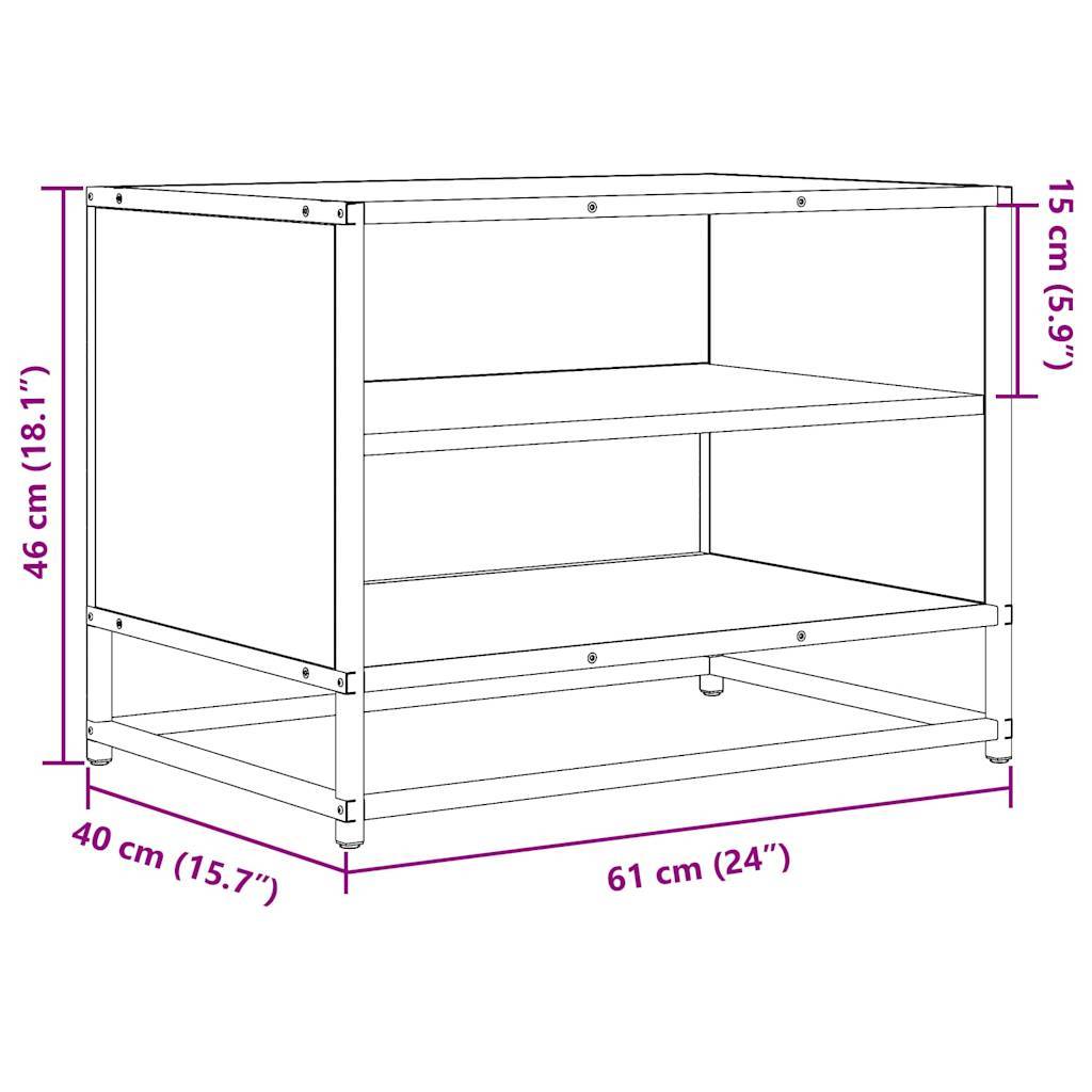 vidaXL TV-Schrank Grau Sonoma 61x40x46 cm Holzwerkstoff und Metall