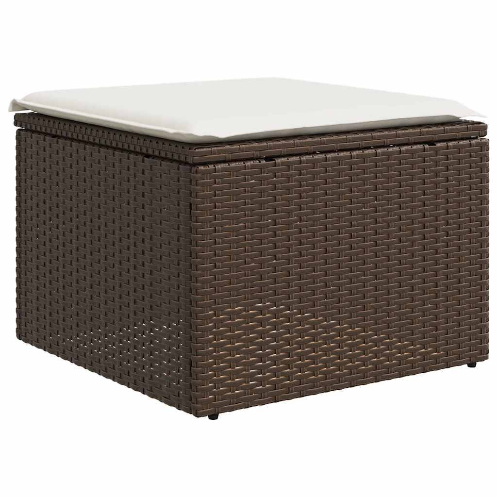 vidaXL 2-tlg. Garten-Sofagarnitur mit Kissen Braun Poly Rattan Akazie