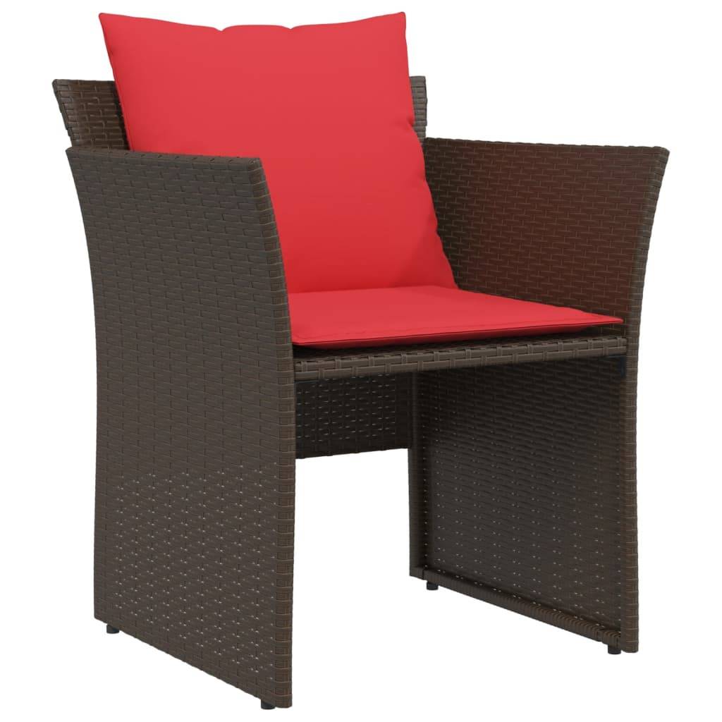 vidaXL Gartenstuhl mit Fußhocker Braun Poly Rattan