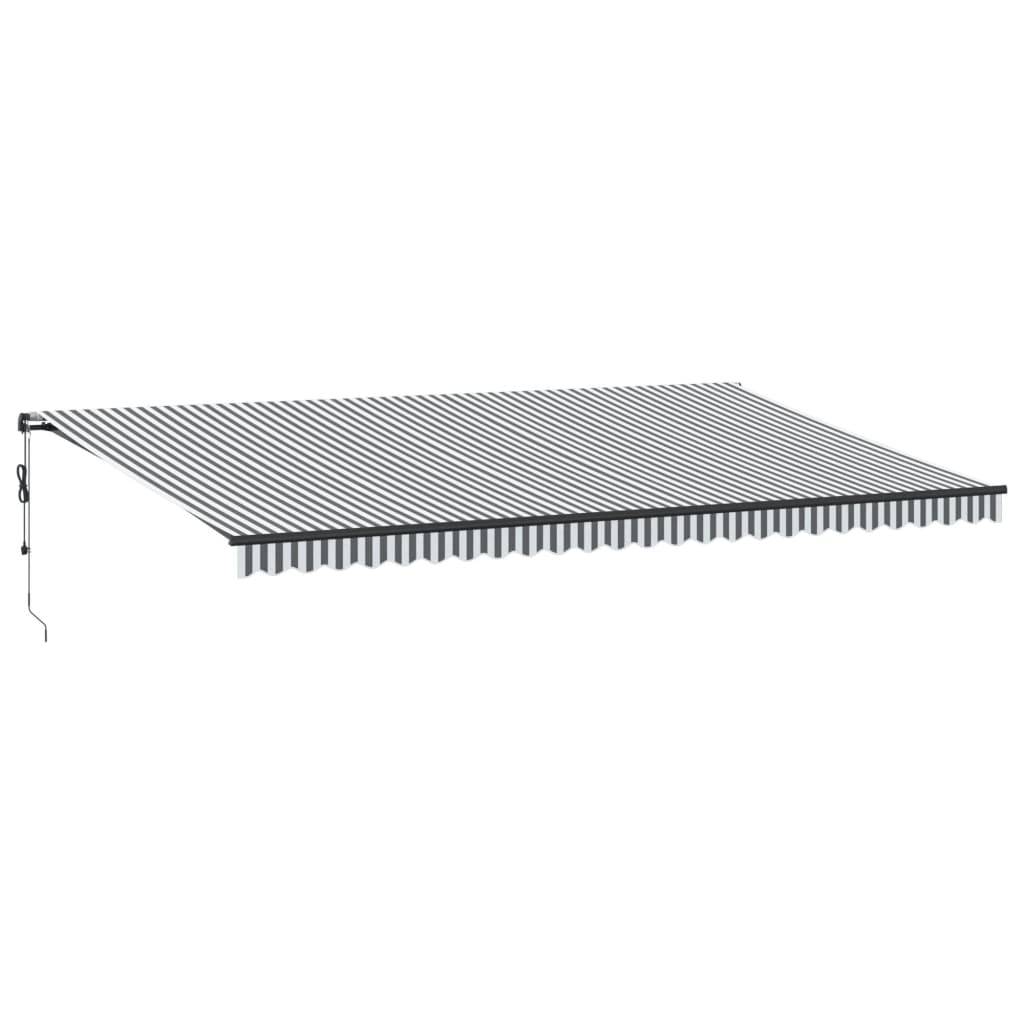vidaXL Markise Automatisch mit LEDs Anthrazit & Weiß 600x350 cm
