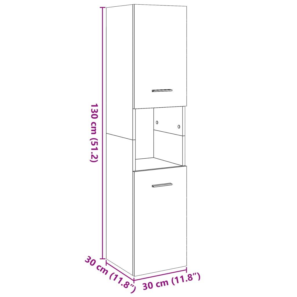vidaXL Bad-Hängeschrank Artisan-Eiche 30x30x130 cm Holzwerkstoff