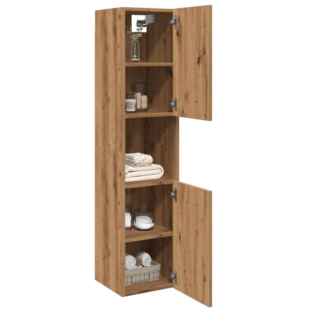 vidaXL Bad-Hängeschrank Artisan-Eiche 30x30x130 cm Holzwerkstoff