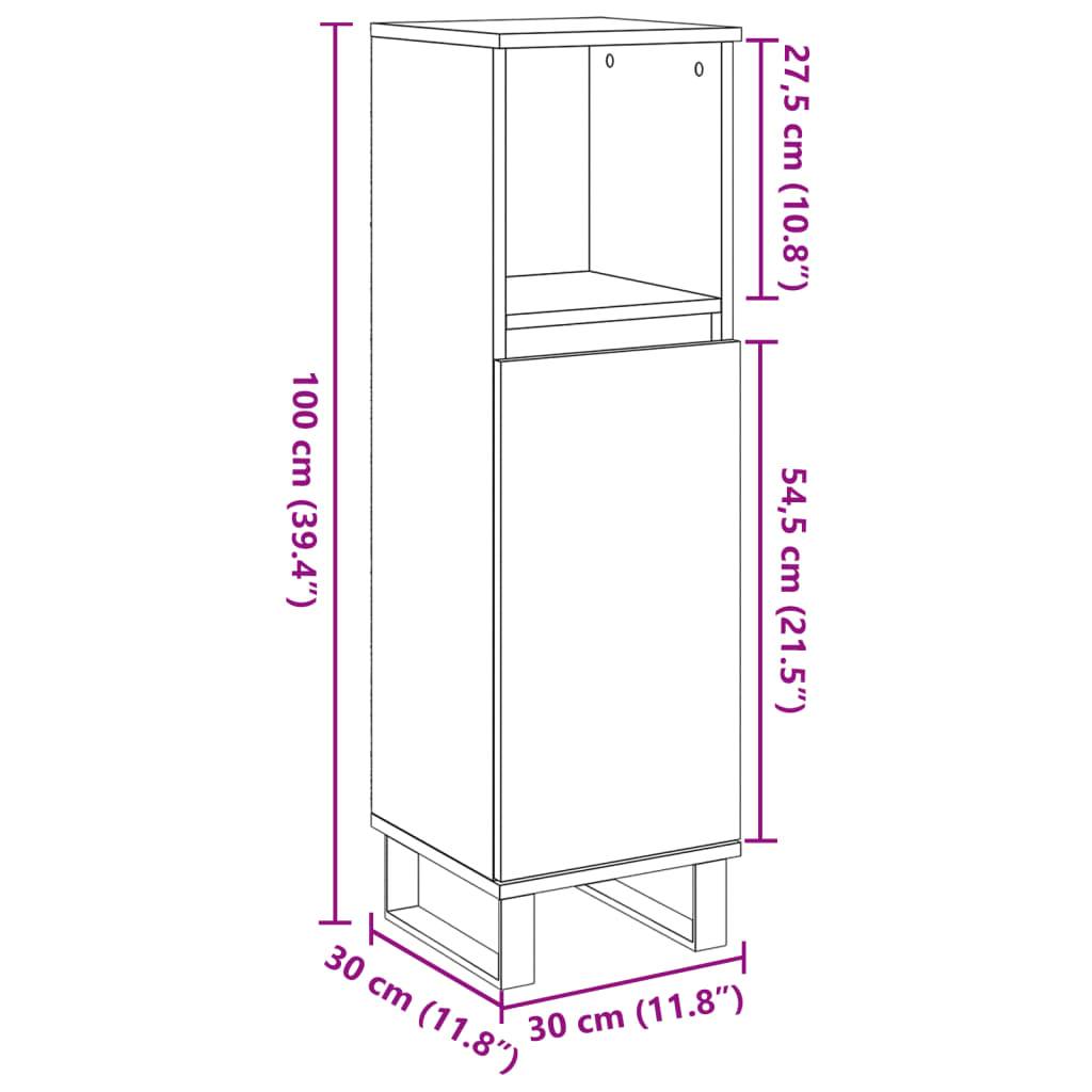 vidaXL Badschrank Altholz-Optik 30x30x100 cm Holzwerkstoff