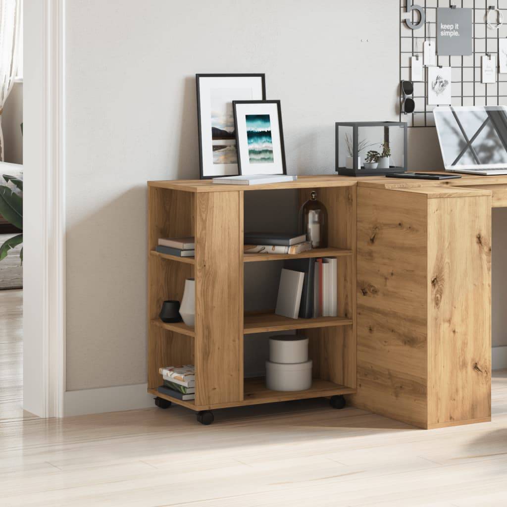vidaXL Rollcontainer Artisan-Eiche 60x35x75 cm Holzwerkstoff