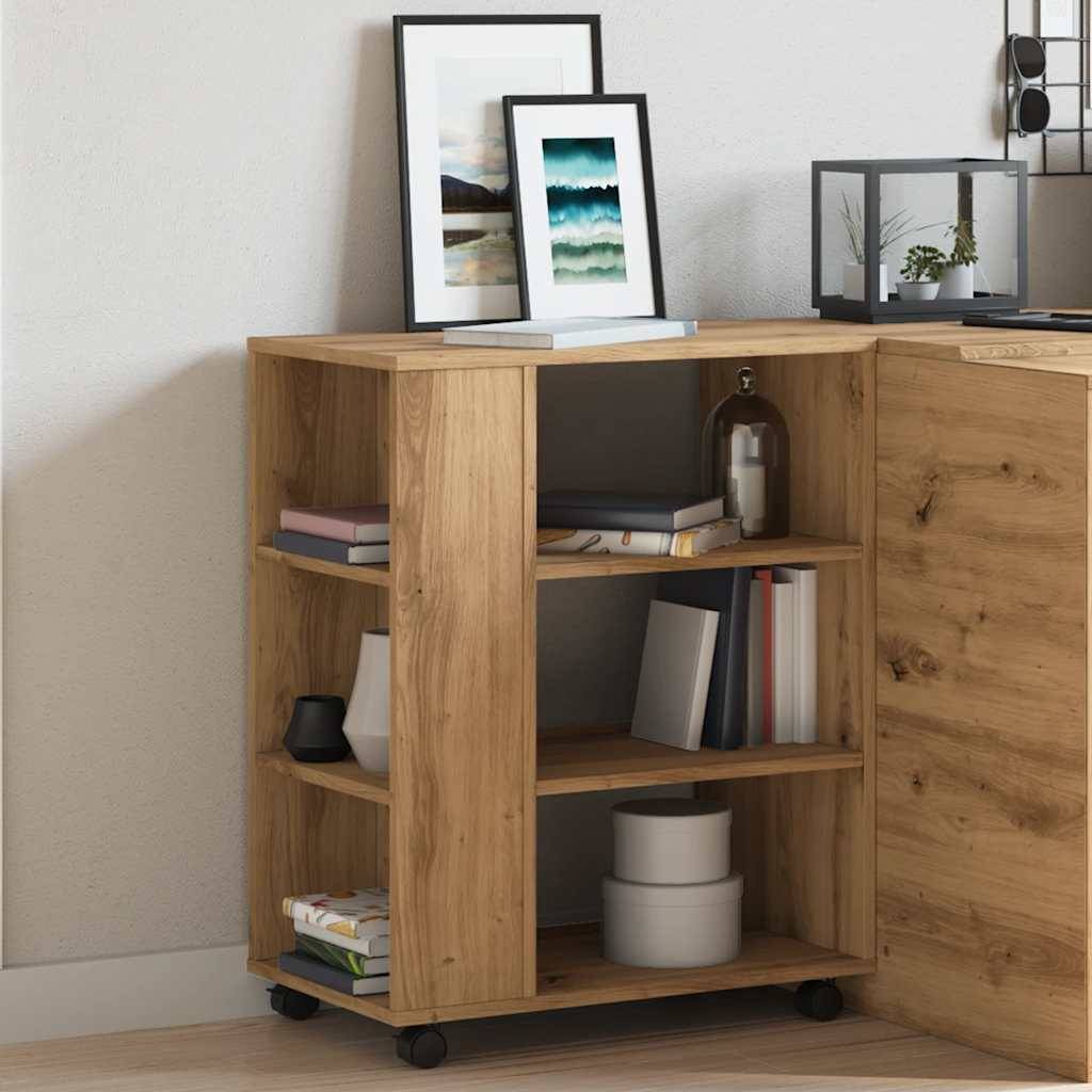vidaXL Rollcontainer Artisan-Eiche 60x35x75 cm Holzwerkstoff