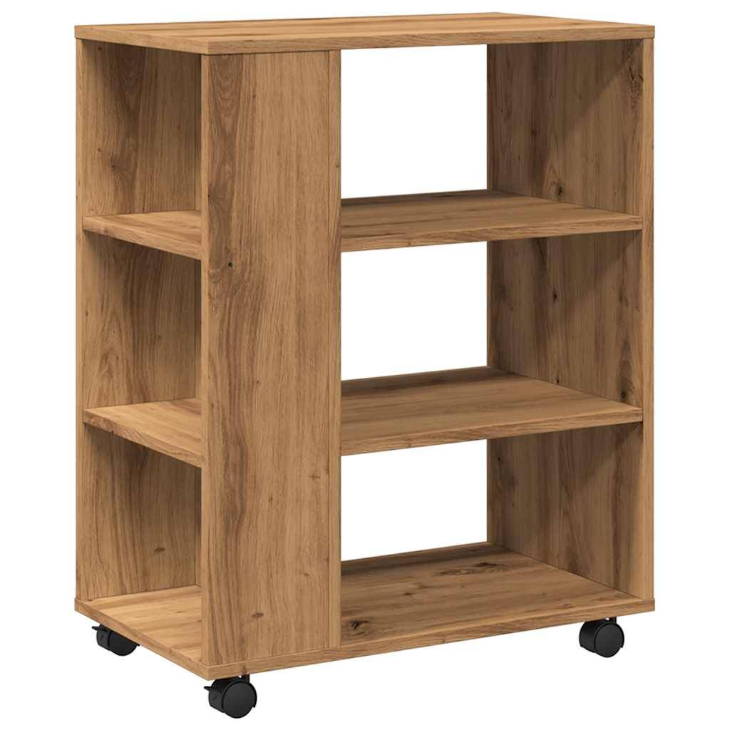 vidaXL Rollcontainer Artisan-Eiche 60x35x75 cm Holzwerkstoff