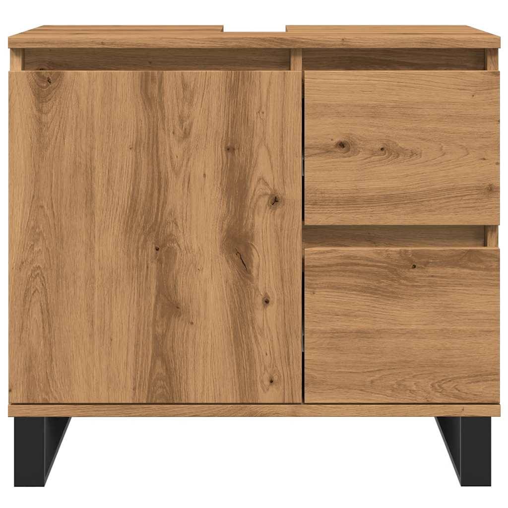 vidaXL Waschbeckenunterschrank Artisan-Eiche 65x33x60 cm Holzwerkstoff