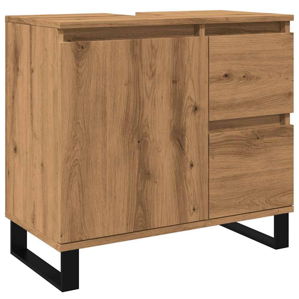 vidaXL Waschbeckenunterschrank Artisan-Eiche 65x33x60 cm Holzwerkstoff