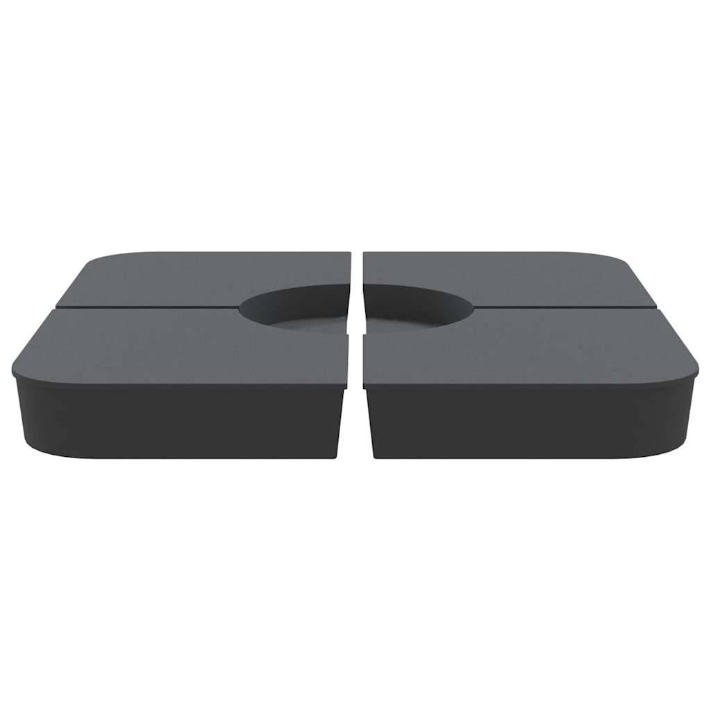 vidaXL 4-tlg. Kreuzfuß-Schirmständer-Set 100 kg PP