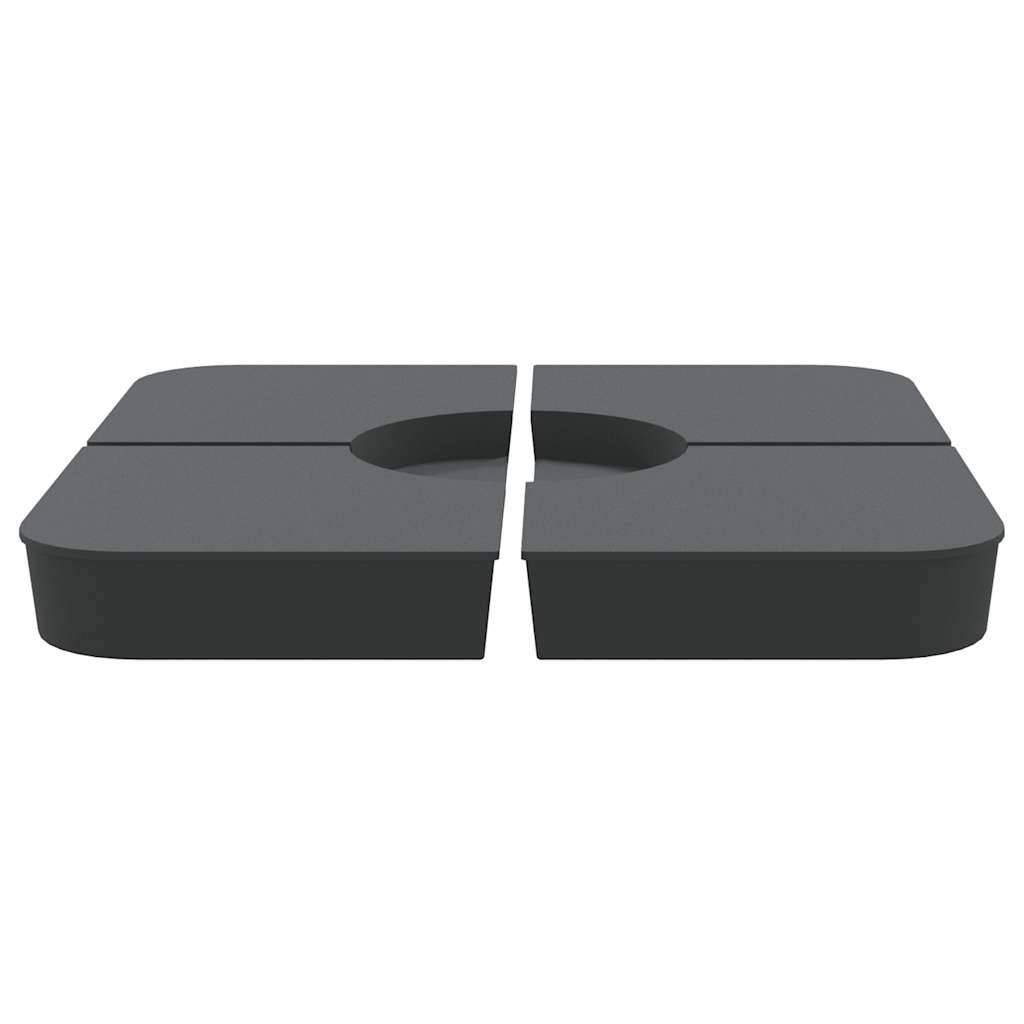 vidaXL 4-tlg. Kreuzfuß-Schirmständer-Set 100 kg PP