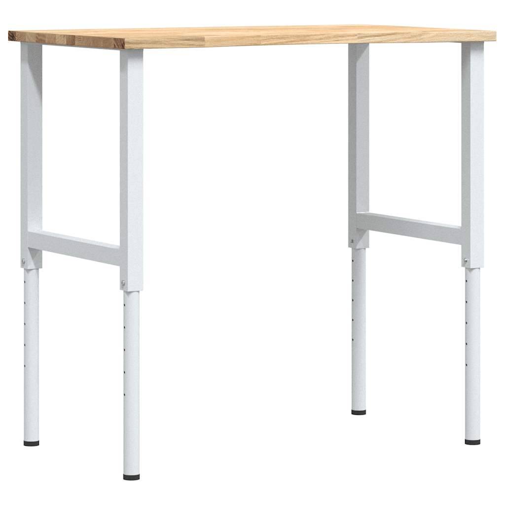 vidaXL Werkbank 100x60x(71,5-98) cm Massivholz Eiche
