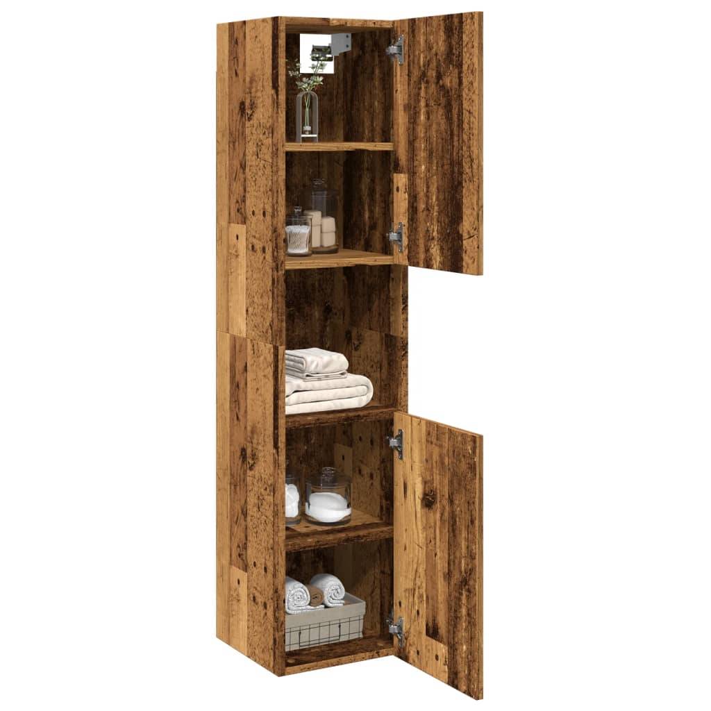 vidaXL Bad-Hängeschrank Altholz-Optik 30x30x130 cm Holzwerkstoff