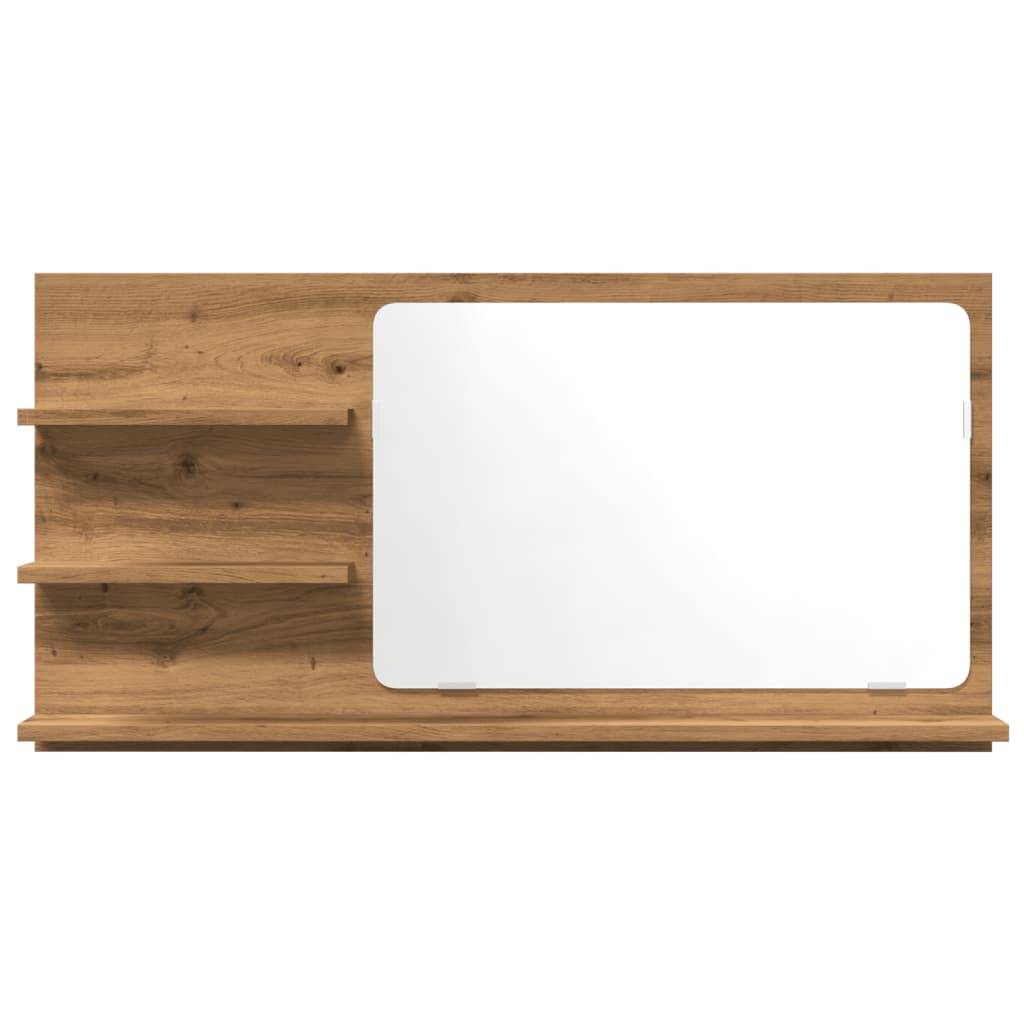 vidaXL Badspiegel mit Ablagen Artisan-Eiche 90x11x45 cm Holzwerkstoff