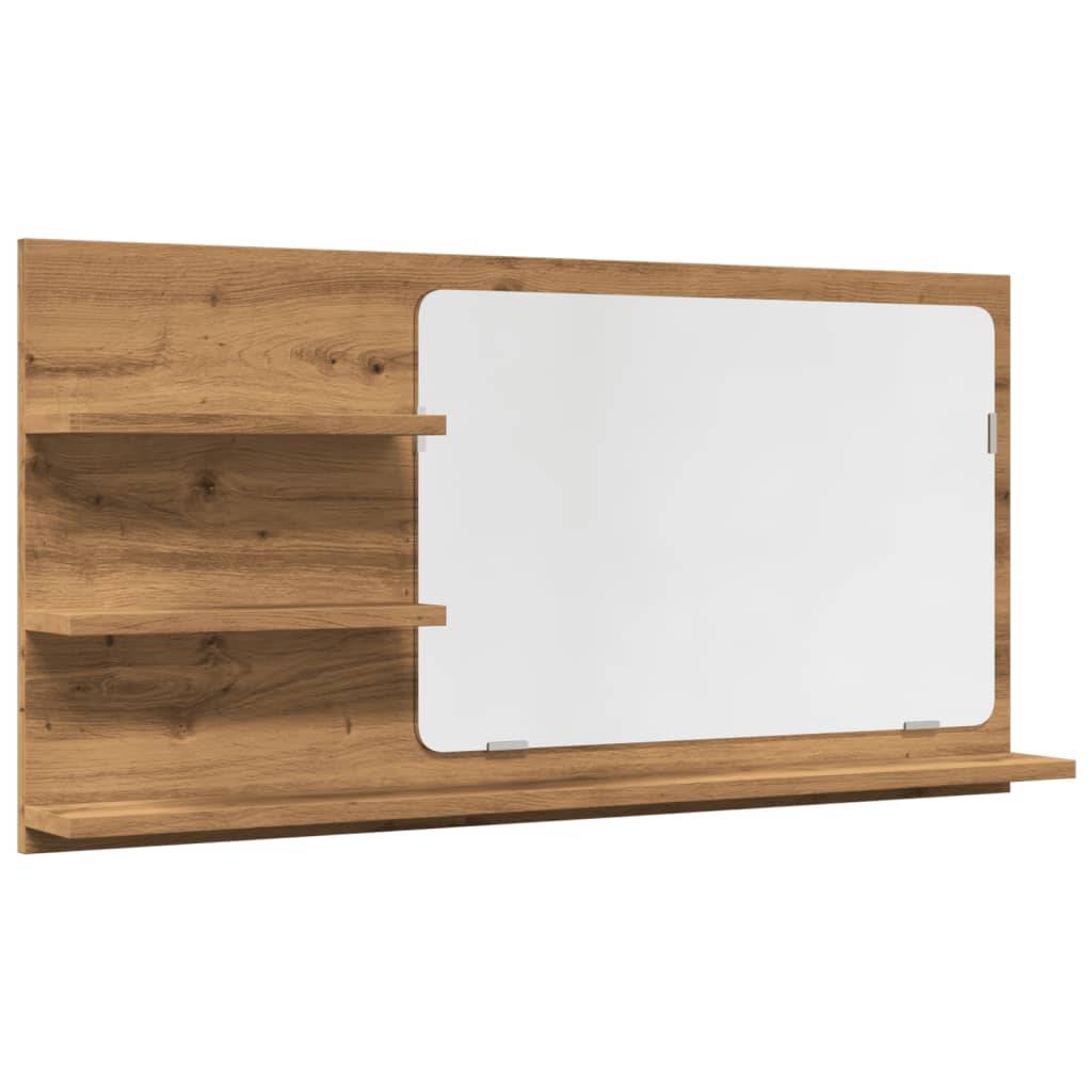 vidaXL Badspiegel mit Ablagen Artisan-Eiche 90x11x45 cm Holzwerkstoff