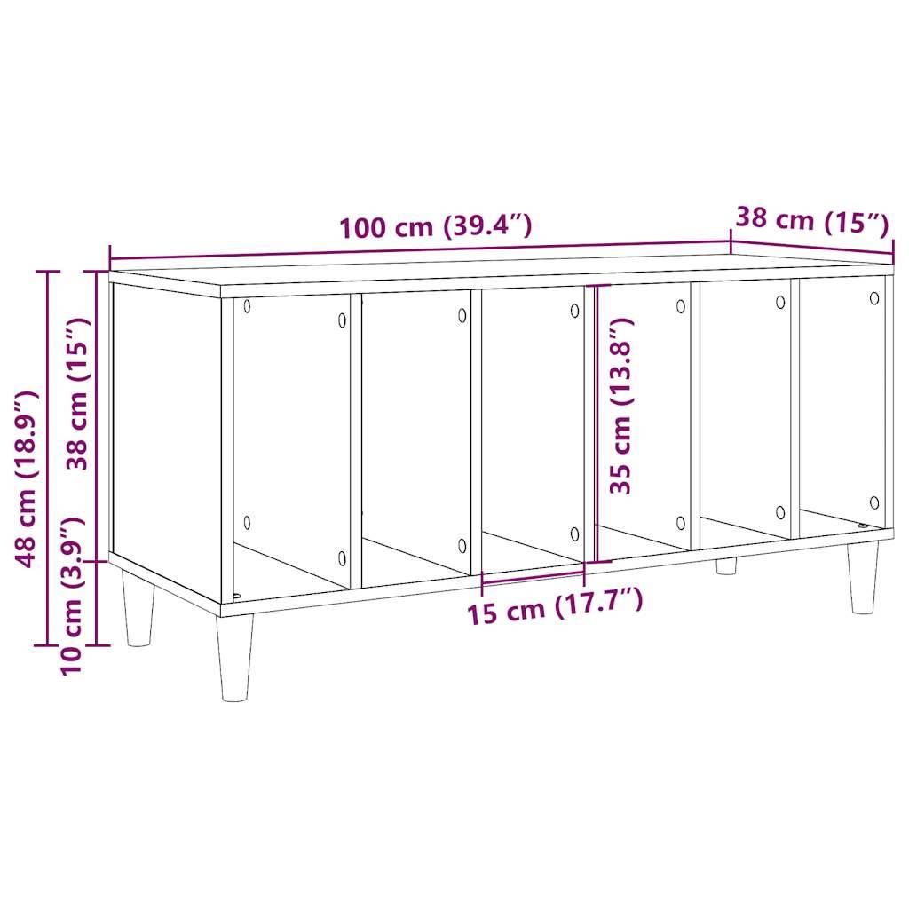 vidaXL Plattenschrank Artisan-Eiche 100x38x48 cm Holzwerkstoff