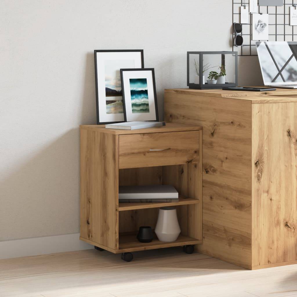 vidaXL Rollcontainer Artisan-Eiche 46x36x59 cm Holzwerkstoff