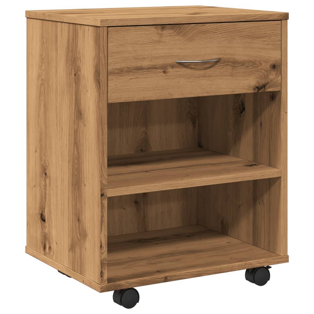 vidaXL Rollcontainer Artisan-Eiche 46x36x59 cm Holzwerkstoff