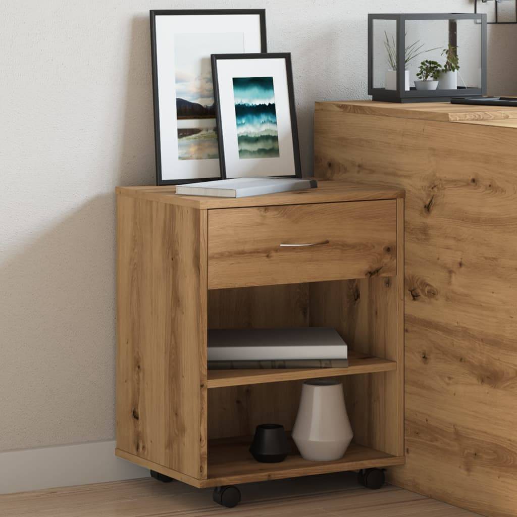 vidaXL Rollcontainer Artisan-Eiche 46x36x59 cm Holzwerkstoff