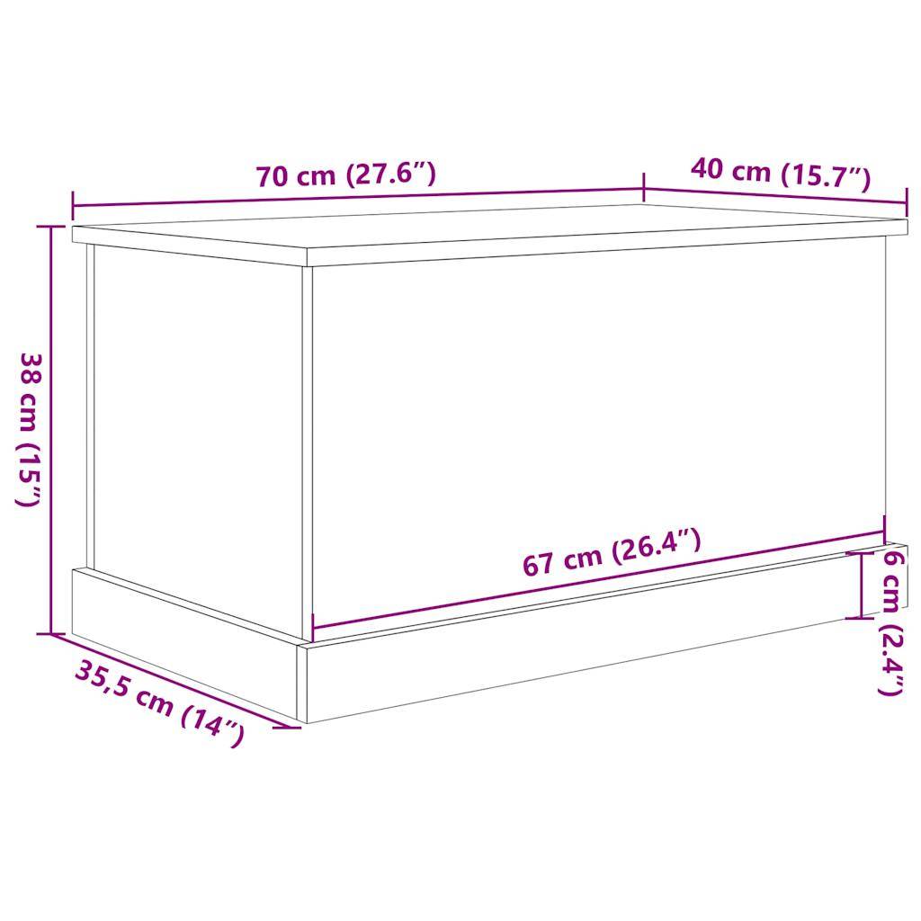 vidaXL Aufbewahrungstruhe Altholz-Optik 70x40x38 cm Holzwerkstoff